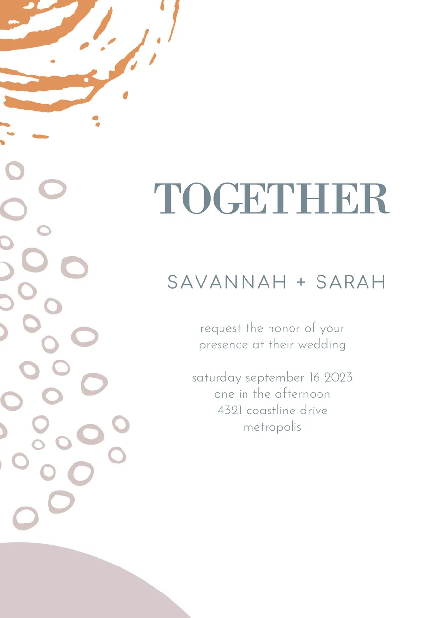 Together (mustard + taupe) invitations-wedding template
