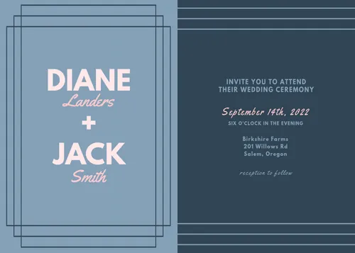 Diane + Jack invitations-wedding template
