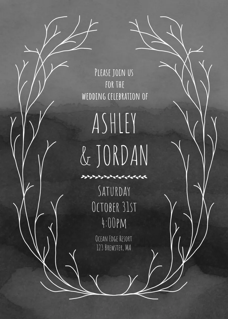 Ashley & Jordan (dark grey)  invitations-wedding template