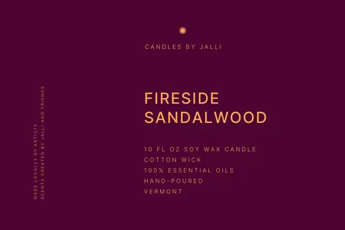 Fireside Sandalwood labels template