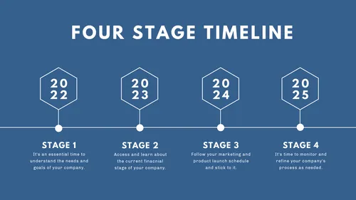 Four Stages Timeline (blue) flyers-infographics template