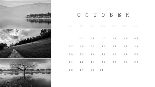 October (3 photos) calendars template