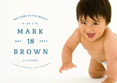 Welcome to the world - Mark Brown cards-baby-shower template