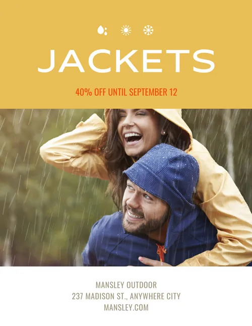 Jackets 40% off flyers template