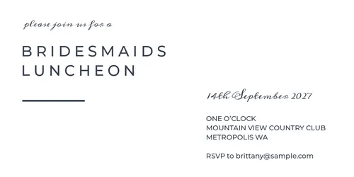 Please join us for a bridesmaid's luncheon (white)