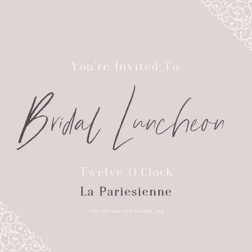 You're invited to: Bridal Luncheon (FB Post)