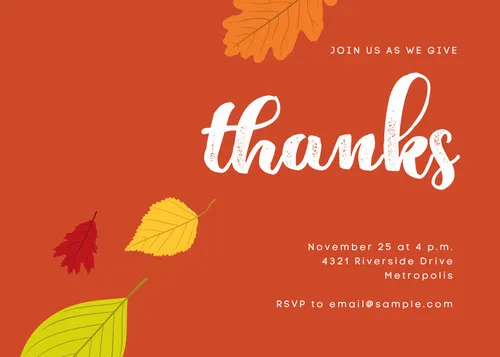 Join as we give Thanks! (dark orange) cards-thanksgiving template