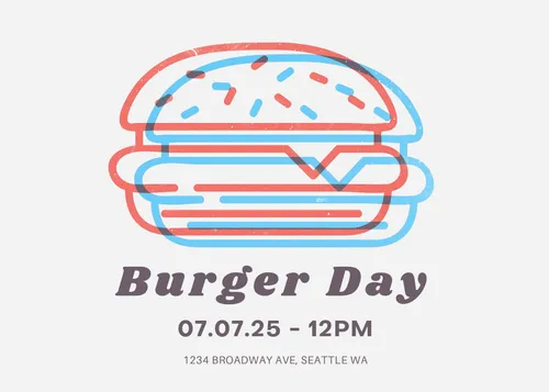 Burger Day invitations template