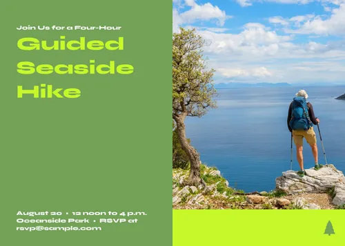 Guided Seaside Hike cards-photo template