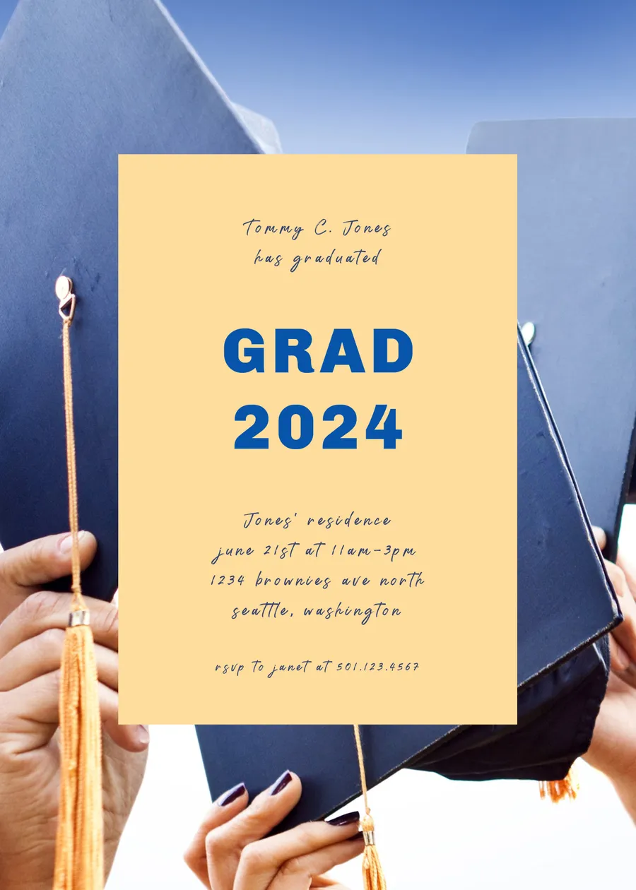 Grad 2024 invitations-party template