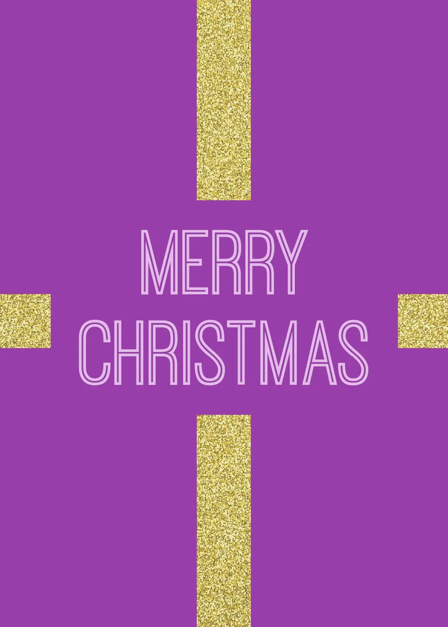 Merry Christmas purple gold card-christmas template