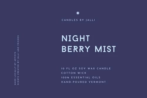 Night Berry Mist labels template