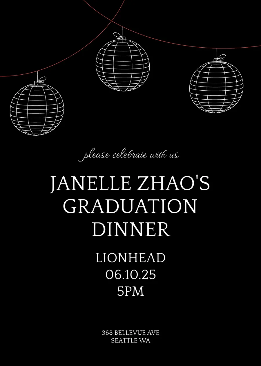 Janelle's Zhao's Graduation Dinner (black)