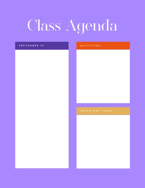 Schedule Class 12 schedules template