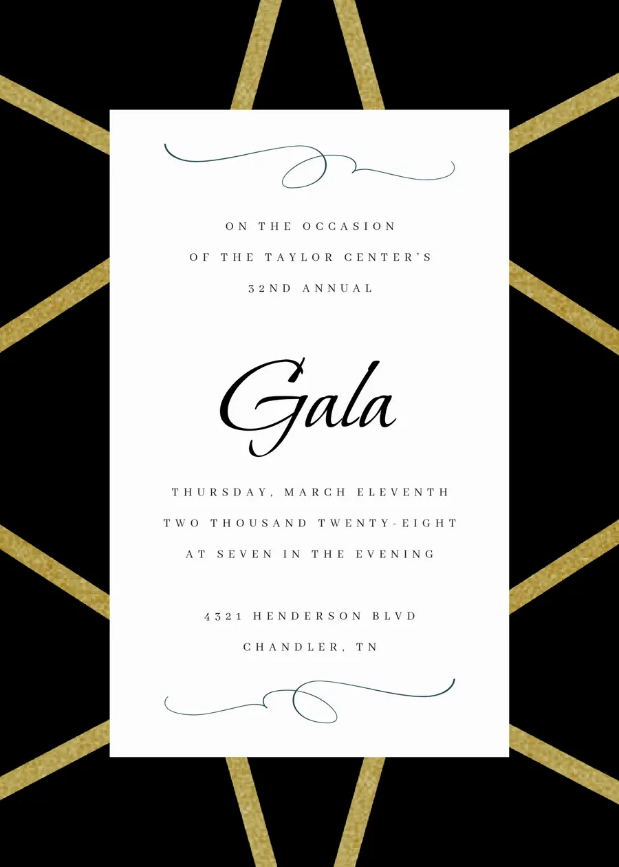 Invitation Gala 29 invitations template