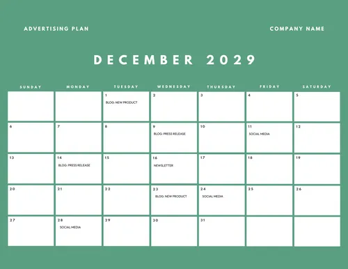 Calendar Advertising 15 calendars template