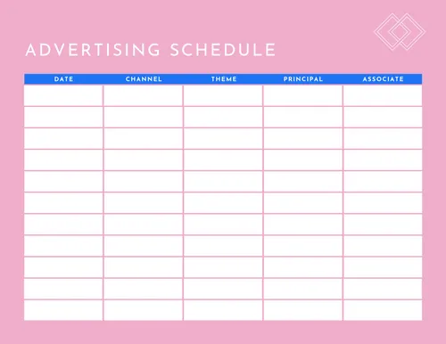 Schedule Advertising 10 schedules template