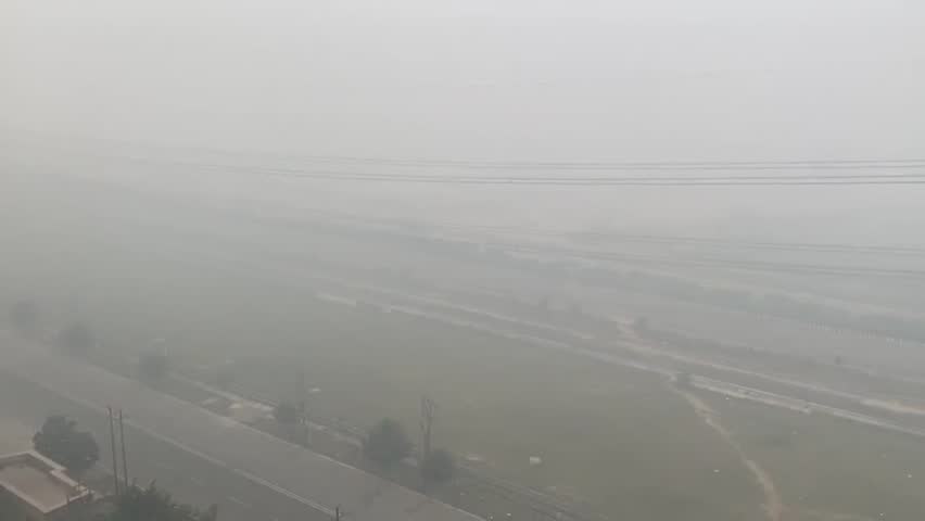 India: Low Visibility Due To Bad Air Quality After Fireworks On Diwali Day 2, Sector 150, Greater Noida, Uttar Pradesh, India, Noida, India - 05 Nov 2021