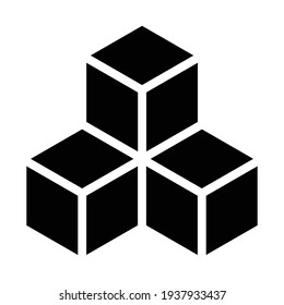 3D cube, square icon, symbol and logo (series) Stockvektor