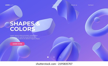 3D background with matt violet shapes. Eps10 vector. Imagem Vetorial Stock