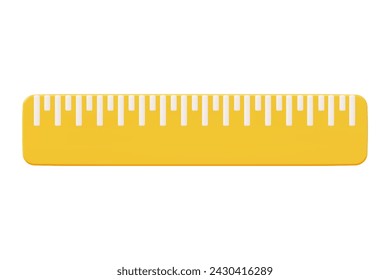 3d yellow ruler icon. Stock vector illustration on isolated background.
 Stockvektor