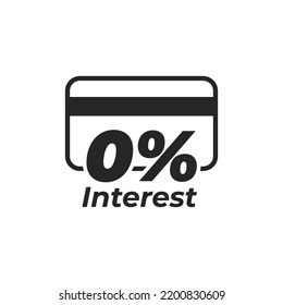 0% interest installment payment icon isolated on white background. 库存矢量图