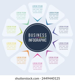 10 Steps Infographic business design 10 objects, elements or options infographic template for business Stock-vektor