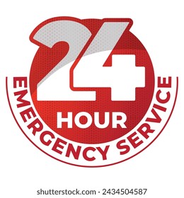24時間緊急サービス ラベルのデザイン ベクター画像のベクター画像素材