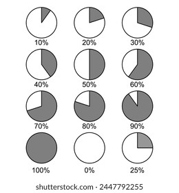 2-part grey and white circle image chart with% , vector de stoc