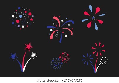 4th of july fireworks element Stock-vektor