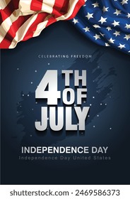 7月4日独立記念日アメリカ抽象的ベクターイラストデザインのベクター画像素材