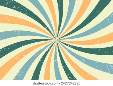 90S Vintage Background. Retro Background with Rays. Stock Vector
