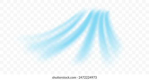 Cold flow from the air conditioner. Snowy frosty whirlwind. Realistic 3d vector illustration isolated on white transparent background.: stockvector