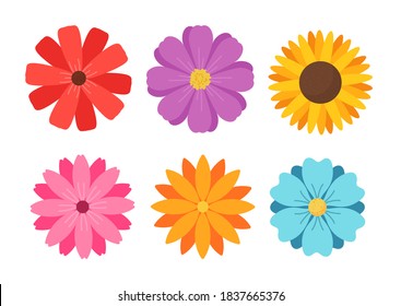 Colorful flower set for women Isolated on white background.: wektor stockowy