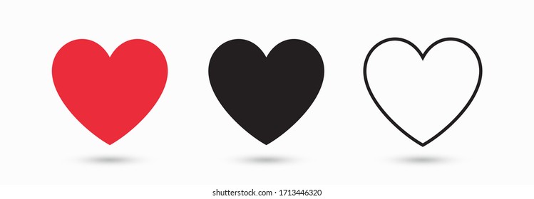 Collection of heart illustrations, Love symbol icon set, love symbol vector. ஸ்டாக் வெக்டர்