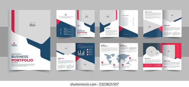 Company profile brochure template layout design, multipage business brochure design, template layout design for modern business brochure: stockvector