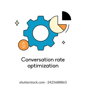 Conversation rate optimization and digital marketing system, increasing website guests, convert visitors into customers, lead attraction marketing flat vector illustration. Stock-vektor