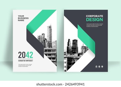 Corporate Book Cover Design Template in A4. Can be adapt to Brochure, Annual Report, Magazine,Poster, Business Presentation, Portfolio, Flyer, Banner, Website. ஸ்டாக் வெக்டர்