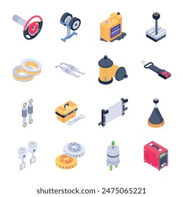  Car Parts Isometric Style Icons
, vector de stoc