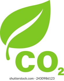 Carbon Neutrality green leaf logo Icon, vector de stoc