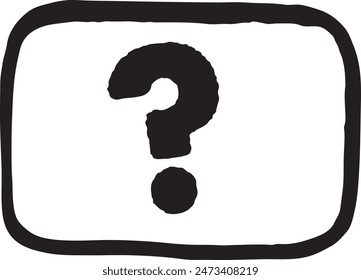 cartoon drawing Illustration of question mark.sign icon.  symbol flat vector icon for apps and websites Stock-vektor