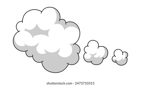 Cartoon illustration of smoke. Comic image of steam, cloud or fog.: stockvector