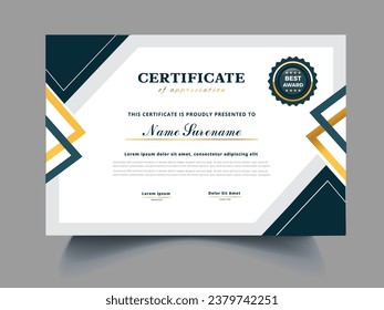 Certificate of Appreciation template, certificate of achievement, awards diploma template Arkistovektorikuva