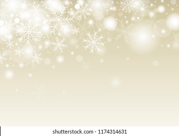 Christmas background concept design of white snowflake and snow with copy space vector illustration Stock Vector