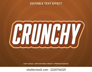 crunchy editable text effect template use for business logo and brand स्टॉक वेक्टर