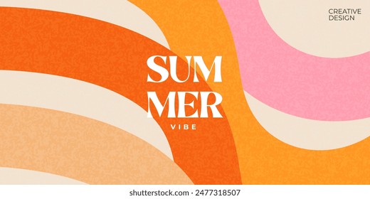 Creative concept of summer bright cover, card or poster in minimal style for corporate identity, branding, social media ads, promo. Modern design template in trendy geometric style - Vector στοκ