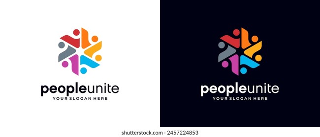 Стоковое векторное изображение: creative people community logo design vector