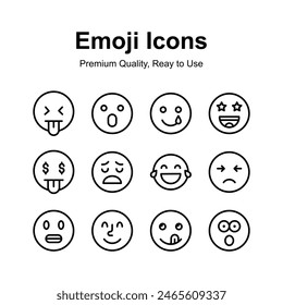Creatively crafted emoji icons, cute expressions vector set – Vector có sẵn