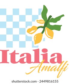 Nette Italien Vacay Festliche Musik Zitrone Retro Abstrakte Skizze Rosa Amalfi Delfin Vektorgrafik Vasen Tshirt Grafik Mode Logo Trending Bekleidung Nettes Emblem Slogan
 – Stockvektorgrafik