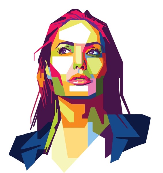 Angelina Jolie art style face head modern artwork line Brad Pitt black white grey modern poster logo sign symbol icon clipart lines graphic vector template lady girl model style famous actor – Vector báo chí có sẵn